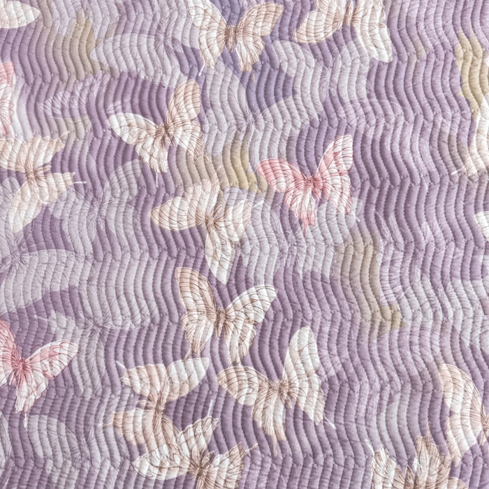 91家纺网 家纺一手货源 找家纺 晨晨家纺 2025新款A类印花莱赛尔天丝软席床盖三件套 梦蝶