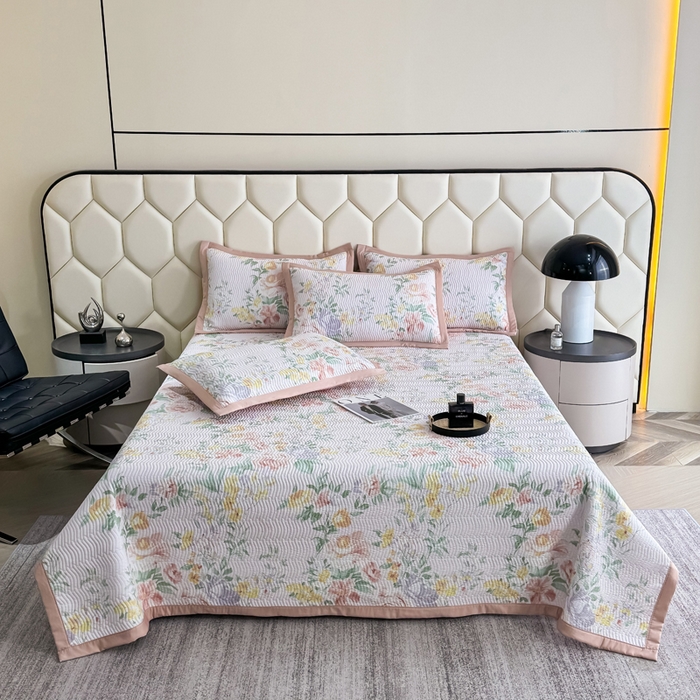 91家纺网 家纺一手货源 找家纺 晨晨家纺 2025新款A类印花莱赛尔天丝软席床盖三件套 梦蔓