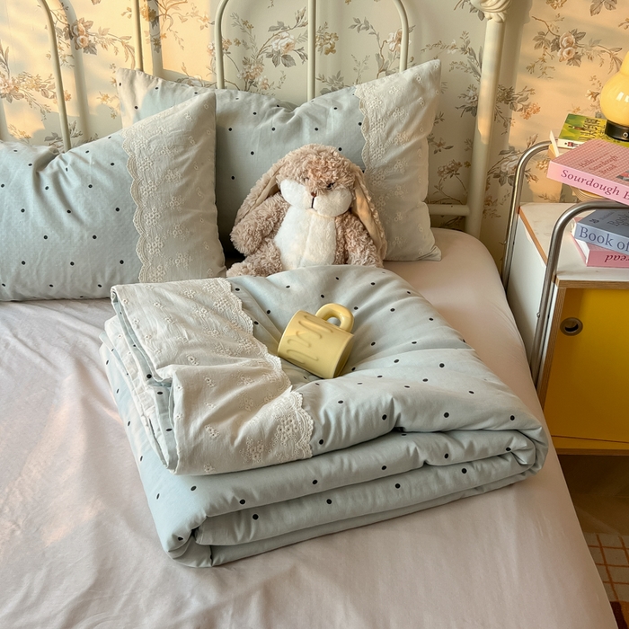 91家纺网 家纺一手货源 找家纺 （总）盼季家纺 2025新款A类夏季夏天蕾丝花边大豆纤维被夏凉被床单四件套空调被