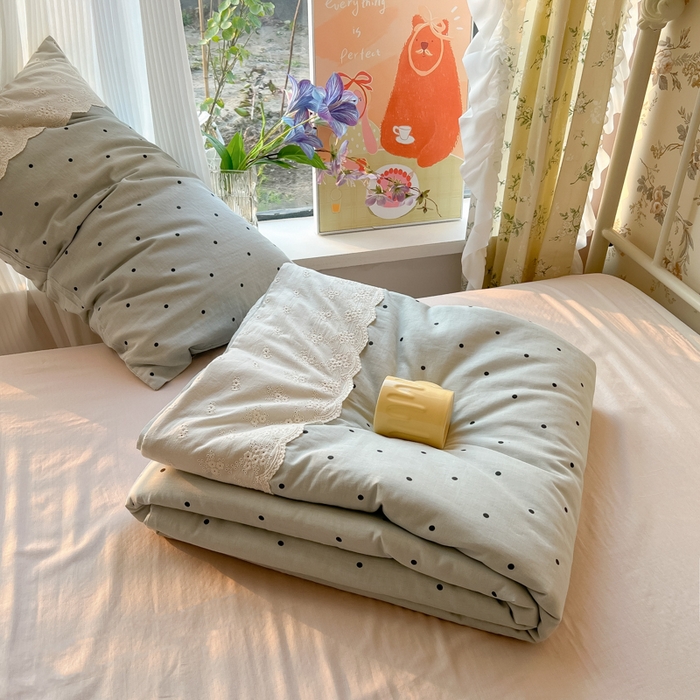 91家纺网 家纺一手货源 找家纺 （总）盼季家纺 2025新款A类夏季夏天蕾丝花边大豆纤维被夏凉被床单四件套空调被