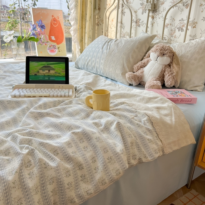 91家纺网 家纺一手货源 找家纺 盼季家纺 2025新款A类夏季夏天蕾丝花边大豆纤维被夏凉被床单四件套空调被 蕾丝花边夏被-素雅