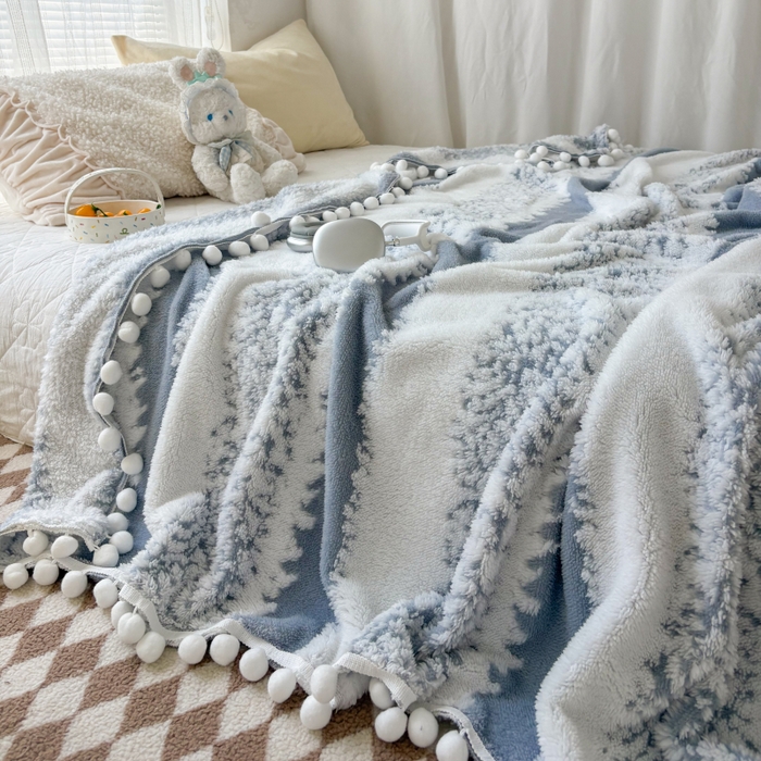 91家纺网 家纺一手货源 找家纺 潮邦创意家居 【标准250G】阳离子双色提花星绒梦语小球毯可供跨境电商可压缩 星绒梦语烟灰