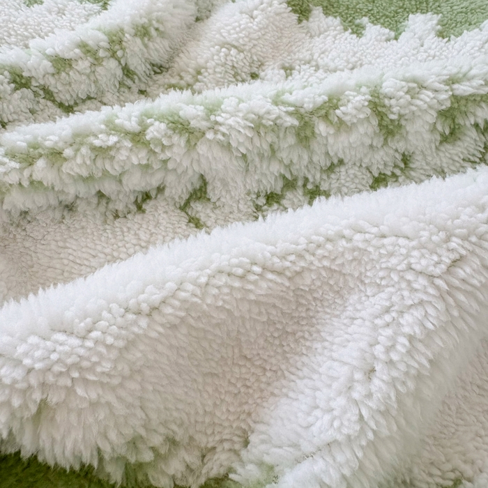 91家纺网 家纺一手货源 找家纺 潮邦创意家居 【标准250G】阳离子双色提花星绒梦语小球毯可供跨境电商可压缩 星绒梦语雅绿