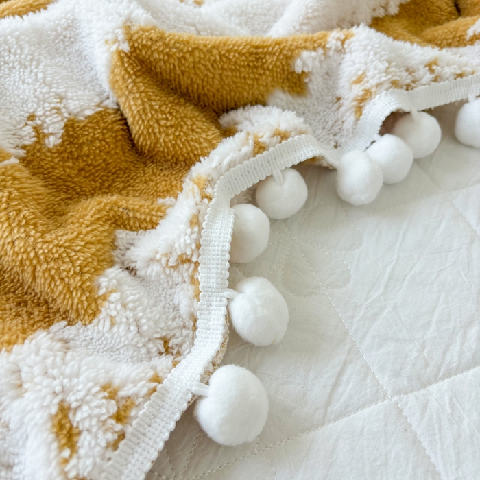 91家纺网 家纺一手货源 找家纺 潮邦创意家居 【标准250G】阳离子双色提花星绒梦语小球毯可供跨境电商可压缩 星绒梦语灿黄