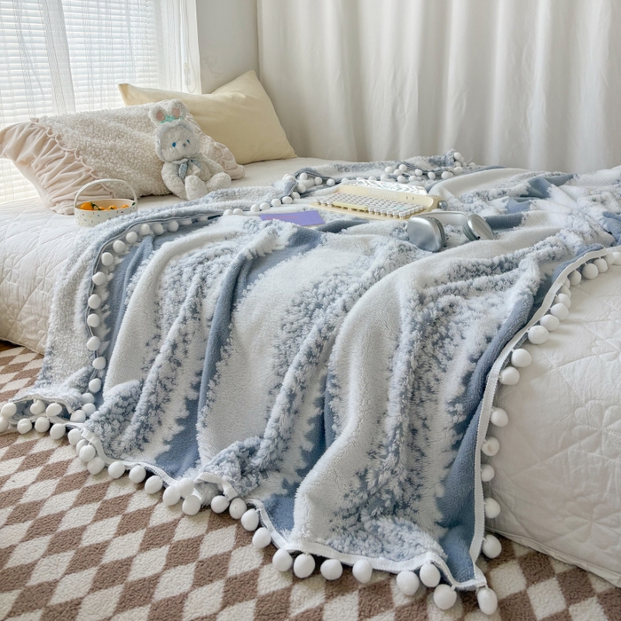 91家纺网 家纺一手货源 找家纺 潮邦创意家居 【标准250G】阳离子双色提花星绒梦语小球毯可供跨境电商可压缩 星绒梦语烟灰