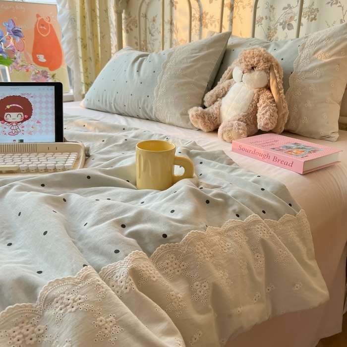 91家纺网 家纺一手货源 找家纺 盼季家纺 2025新款A类夏季夏天蕾丝花边大豆纤维被夏凉被床单四件套空调被 蕾丝花边夏被-海盐拿铁