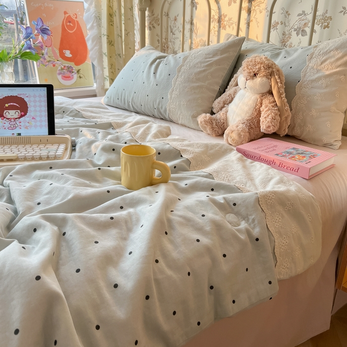 91家纺网 家纺一手货源 找家纺 盼季家纺 2025新款A类夏季夏天蕾丝花边大豆纤维被夏凉被床单四件套空调被 蕾丝花边夏被-海盐拿铁