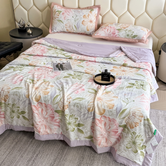 91家纺网 家纺一手货源 找家纺 晨晨家纺 2025新款A类印花莱赛尔天丝软席夏被夏凉被空调被 澜梦