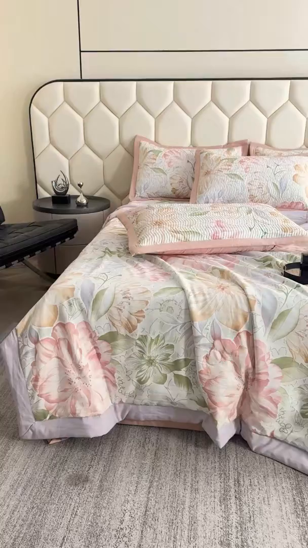 91家纺网 家纺一手货源 找家纺 晨晨家纺 2025新款A类印花莱赛尔天丝软席夏被夏凉被空调被 澜梦