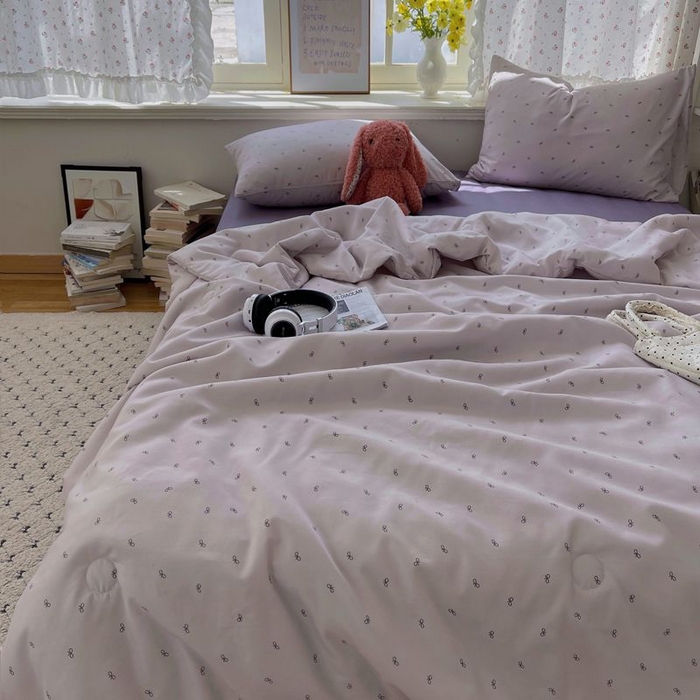 91家纺网 家纺一手货源 找家纺 繁花家居 2025新款AA版水洗棉超软夏被直播热款 紫蝶之梦