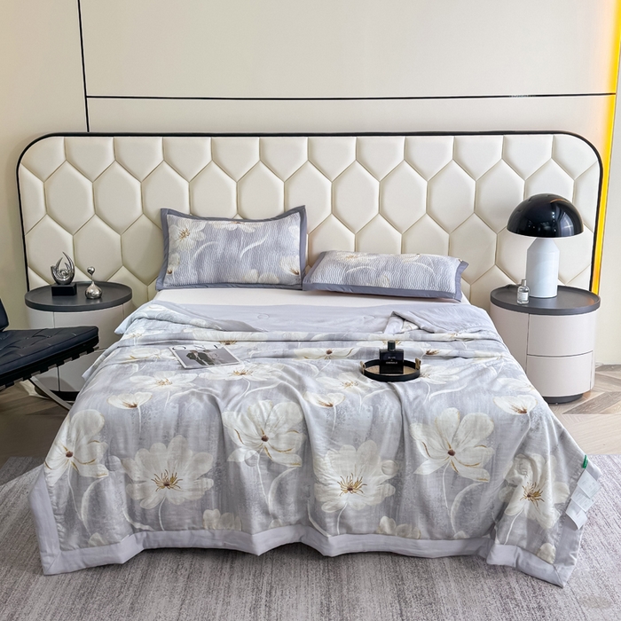 91家纺网 家纺一手货源 找家纺 晨晨家纺 2025新款A类印花莱赛尔天丝软席夏被夏凉被空调被 乐莹