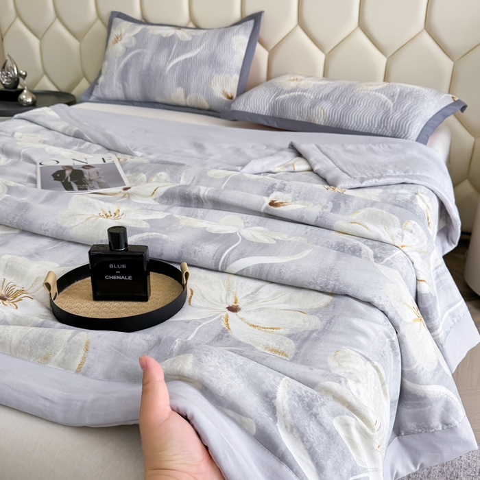 91家纺网 家纺一手货源 找家纺 晨晨家纺 2025新款A类印花莱赛尔天丝软席夏被夏凉被空调被 乐莹