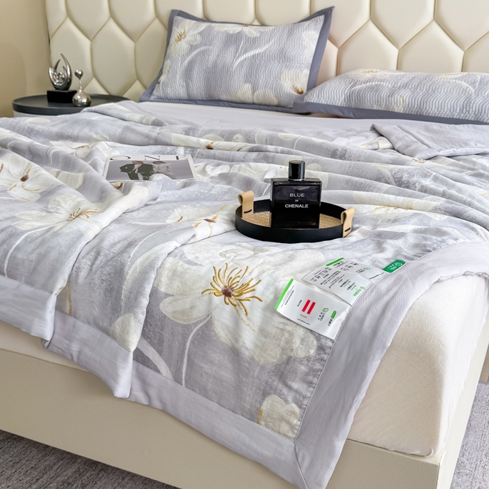 91家纺网 家纺一手货源 找家纺 晨晨家纺 2025新款A类印花莱赛尔天丝软席夏被夏凉被空调被 乐莹