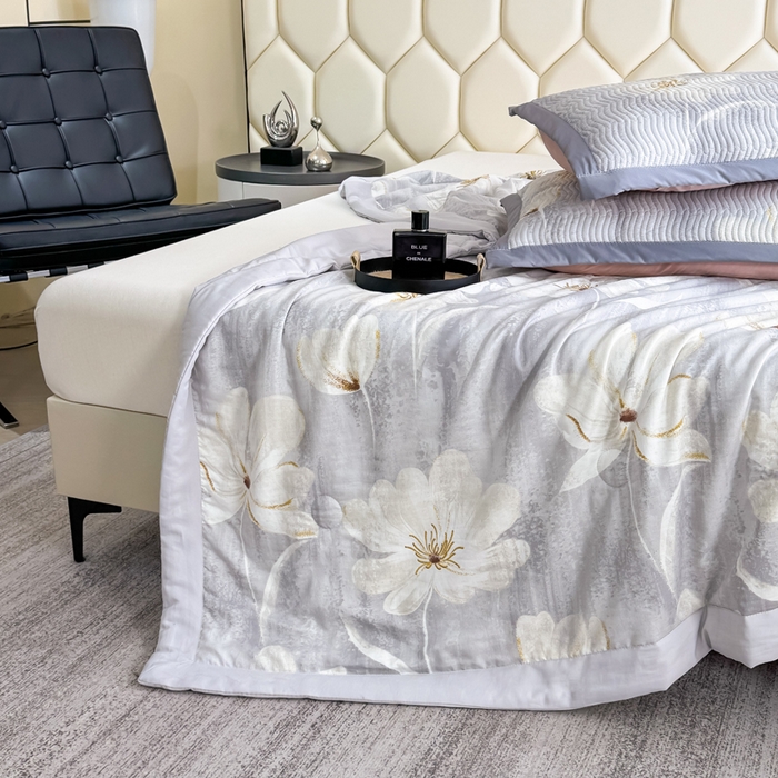 91家纺网 家纺一手货源 找家纺 晨晨家纺 2025新款A类印花莱赛尔天丝软席夏被夏凉被空调被 乐莹