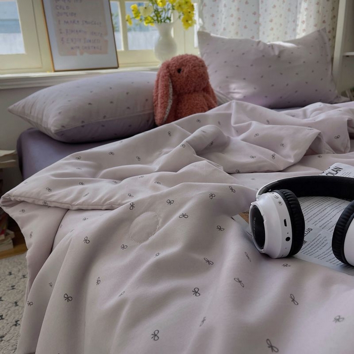 91家纺网 家纺一手货源 找家纺 繁花家居 2025新款AA版水洗棉超软夏被直播热款 紫蝶之梦