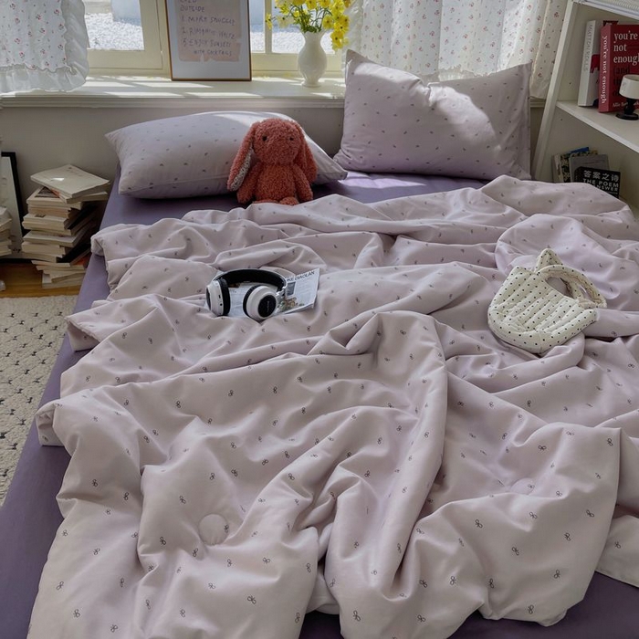 91家纺网 家纺一手货源 找家纺 繁花家居 2025新款AA版水洗棉超软夏被直播热款 紫蝶之梦