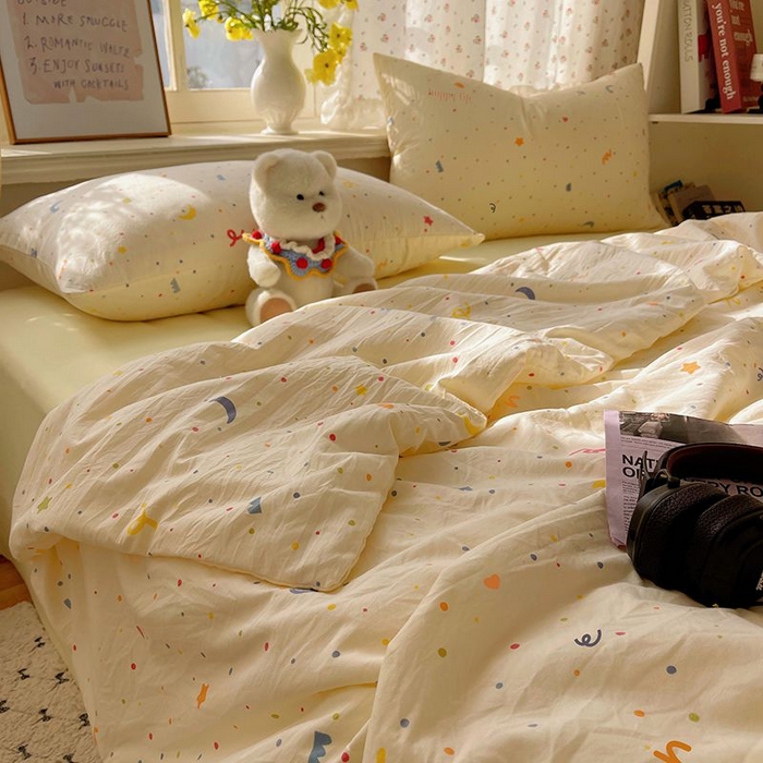 91家纺网 家纺一手货源 找家纺 繁花家居 2025新款AA版水洗棉超软夏被直播热款 点点月牙