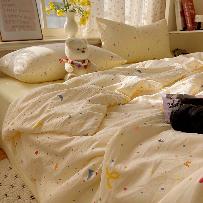 91家纺网 家纺一手货源 找家纺 繁花家居 2025新款AA版水洗棉超软夏被直播热款 点点月牙