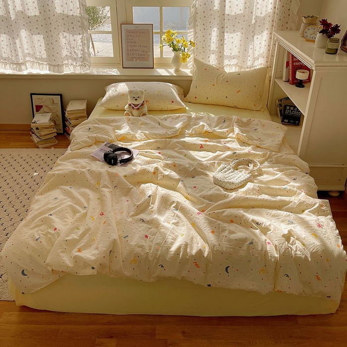 91家纺网 家纺一手货源 找家纺 繁花家居 2025新款AA版水洗棉超软夏被直播热款 点点月牙