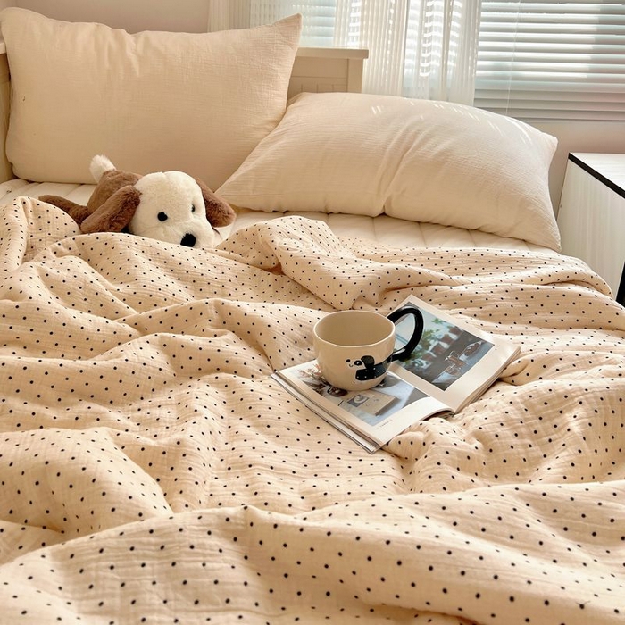 91家纺网 家纺一手货源 找家纺 繁花家居 2025新款AA版水洗棉超软夏被直播热款 黑波波