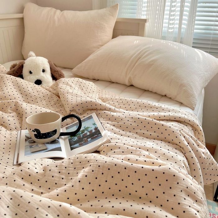 91家纺网 家纺一手货源 找家纺 繁花家居 2025新款AA版水洗棉超软夏被直播热款 黑波波