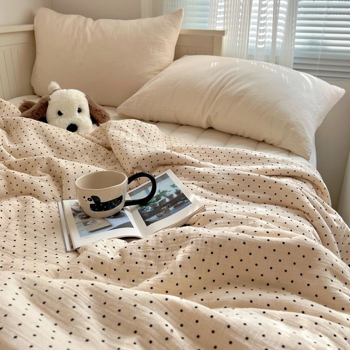 91家纺网 家纺一手货源 找家纺 繁花家居 2025新款AA版水洗棉超软夏被直播热款 黑波波