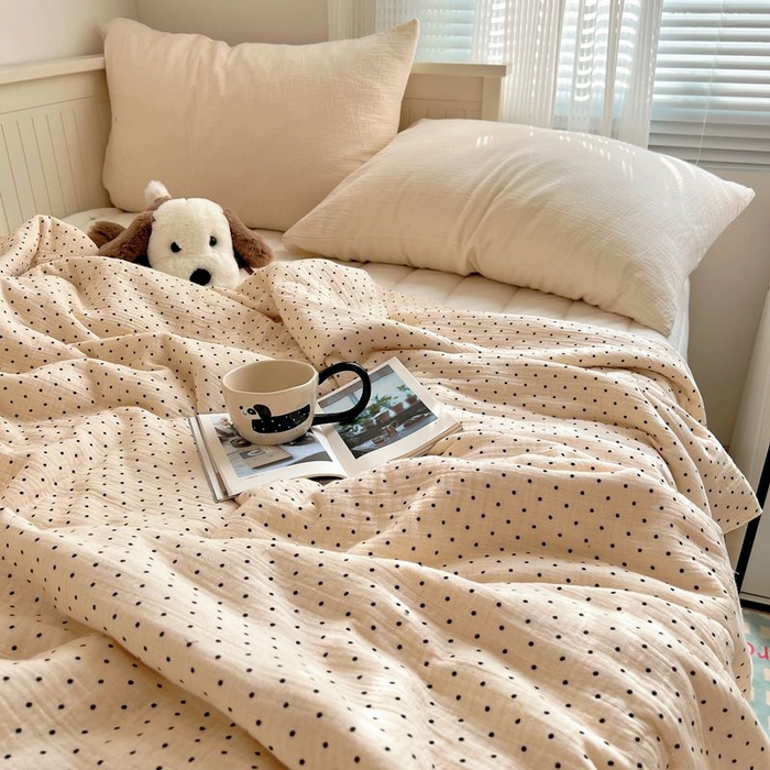 91家纺网 家纺一手货源 找家纺 繁花家居 2025新款AA版水洗棉超软夏被直播热款 黑波波