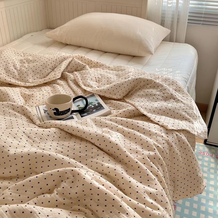 91家纺网 家纺一手货源 找家纺 繁花家居 2025新款AA版水洗棉超软夏被直播热款 黑波波