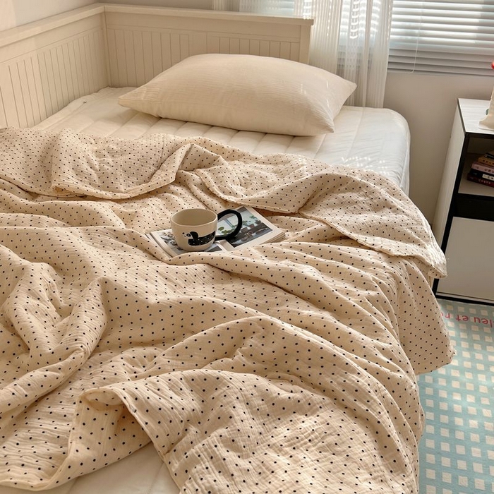 91家纺网 家纺一手货源 找家纺 繁花家居 2025新款AA版水洗棉超软夏被直播热款 黑波波