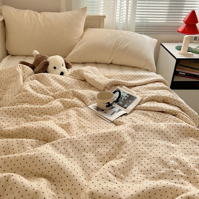 91家纺网 家纺一手货源 找家纺 繁花家居 2025新款AA版水洗棉超软夏被直播热款 黑波波