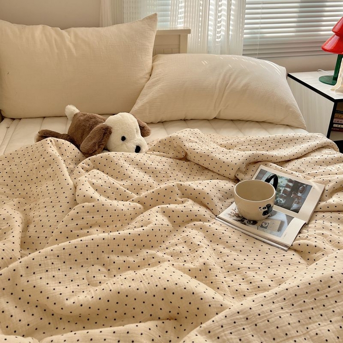 91家纺网 家纺一手货源 找家纺 繁花家居 2025新款AA版水洗棉超软夏被直播热款 黑波波