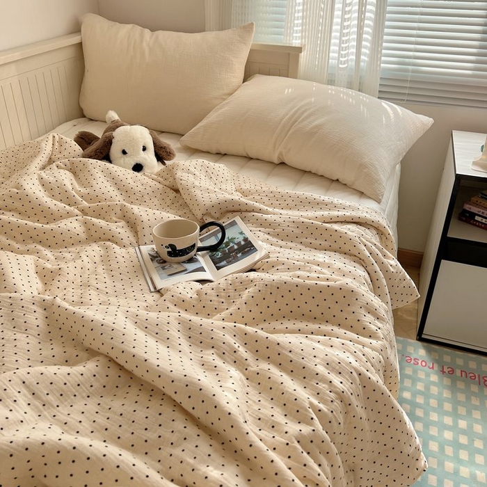 91家纺网 家纺一手货源 找家纺 繁花家居 2025新款AA版水洗棉超软夏被直播热款 黑波波