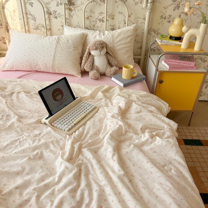 91家纺网 家纺一手货源 找家纺 盼季家纺 2025新款A类夏季夏天蕾丝花边大豆纤维被夏凉被床单四件套空调被 蕾丝花边夏被-花满春