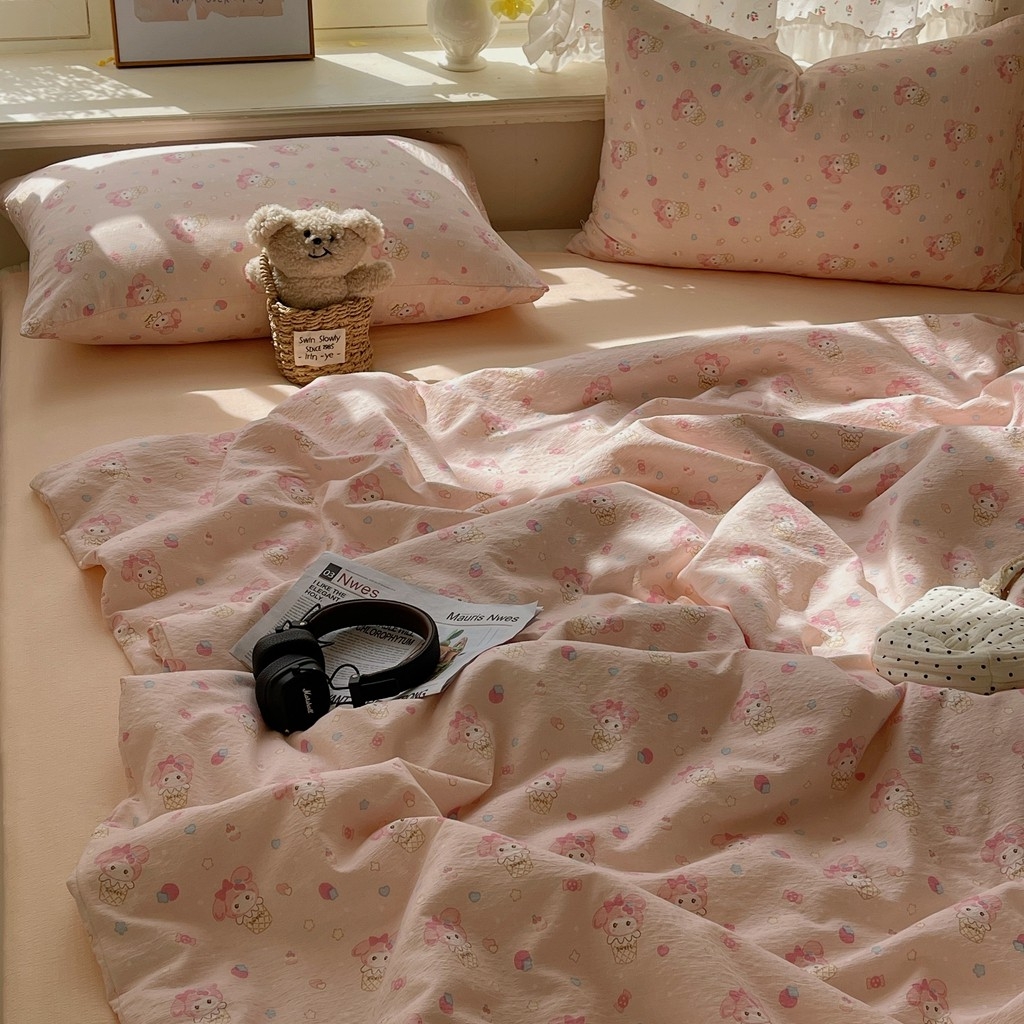 91家纺网 家纺一手货源 找家纺 繁花家居 2025新款AA版水洗棉超软夏被直播热款 卡哇伊小美