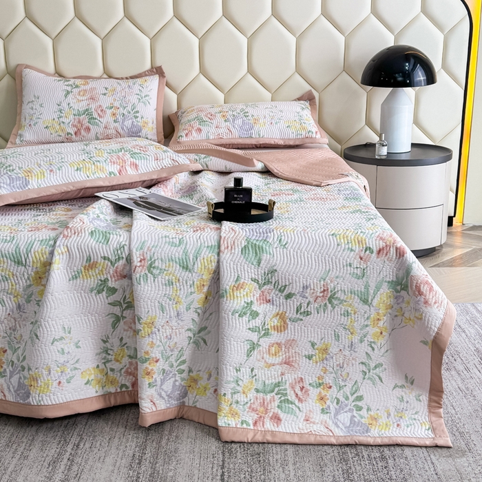 91家纺网 家纺一手货源 找家纺 晨晨家纺 2025新款A类印花莱赛尔天丝软席夏被夏凉被空调被 梦蔓