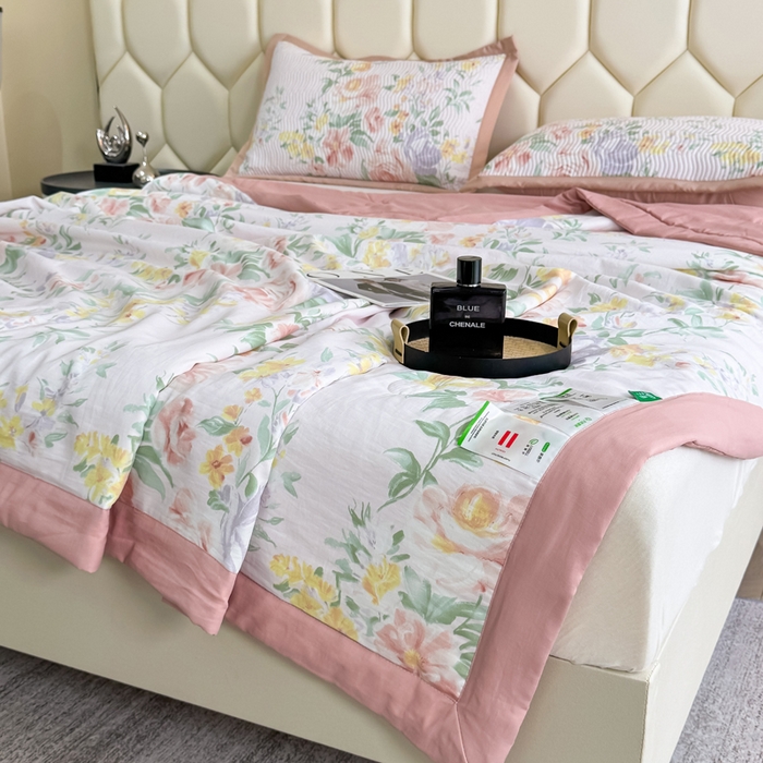 91家纺网 家纺一手货源 找家纺 晨晨家纺 2025新款A类印花莱赛尔天丝软席夏被夏凉被空调被 梦蔓