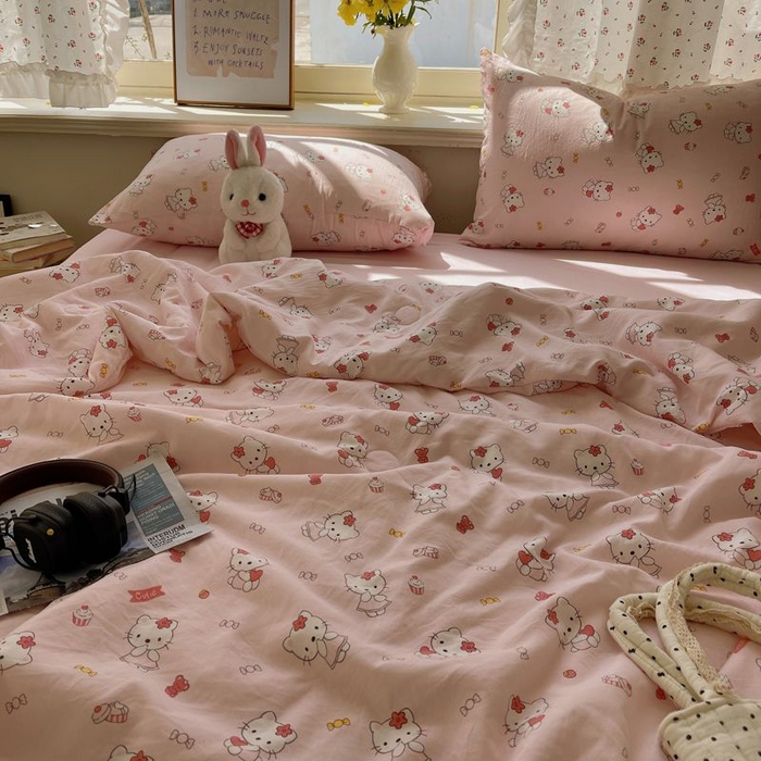 91家纺网 家纺一手货源 找家纺 繁花家居 2025新款AA版水洗棉超软夏被直播热款 慕斯甜猫