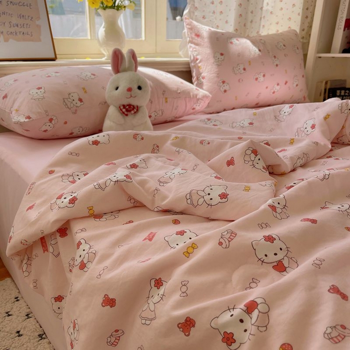 91家纺网 家纺一手货源 找家纺 繁花家居 2025新款AA版水洗棉超软夏被直播热款 慕斯甜猫