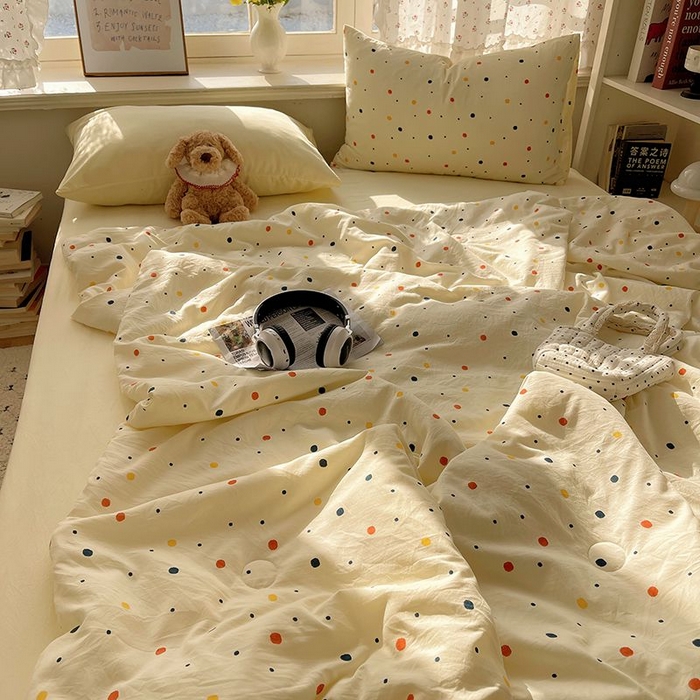 91家纺网 家纺一手货源 找家纺 繁花家居 2025新款AA版水洗棉超软夏被直播热款 七彩波波