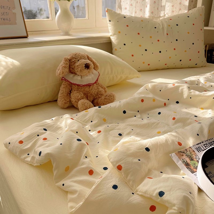 91家纺网 家纺一手货源 找家纺 繁花家居 2025新款AA版水洗棉超软夏被直播热款 七彩波波