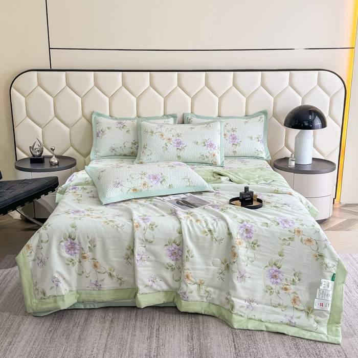 91家纺网 家纺一手货源 找家纺 晨晨家纺 2025新款A类印花莱赛尔天丝软席夏被夏凉被空调被 沐初