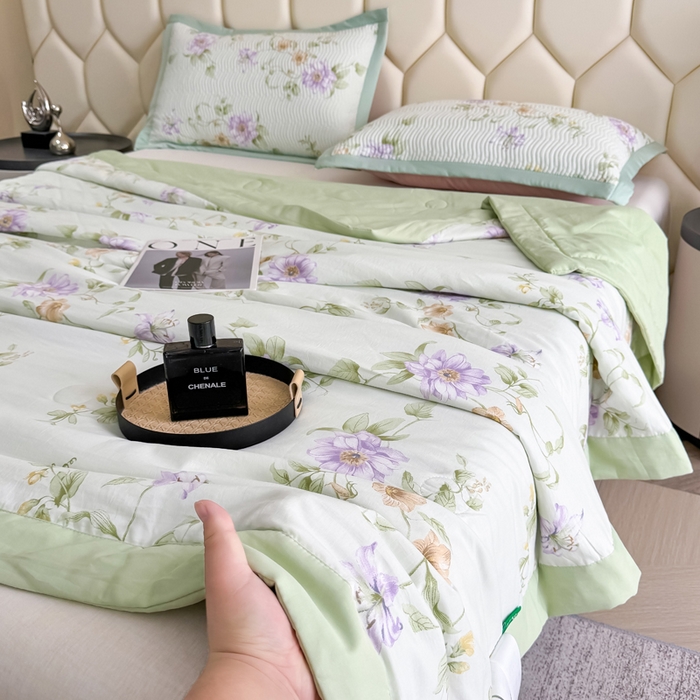 91家纺网 家纺一手货源 找家纺 晨晨家纺 2025新款A类印花莱赛尔天丝软席夏被夏凉被空调被 沐初