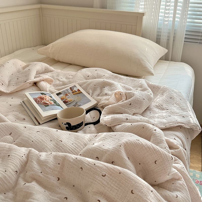 91家纺网 家纺一手货源 找家纺 繁花家居 2025新款AA版水洗棉超软夏被直播热款 星月