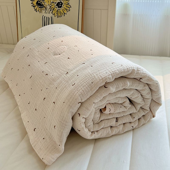 91家纺网 家纺一手货源 找家纺 繁花家居 2025新款AA版水洗棉超软夏被直播热款 星月