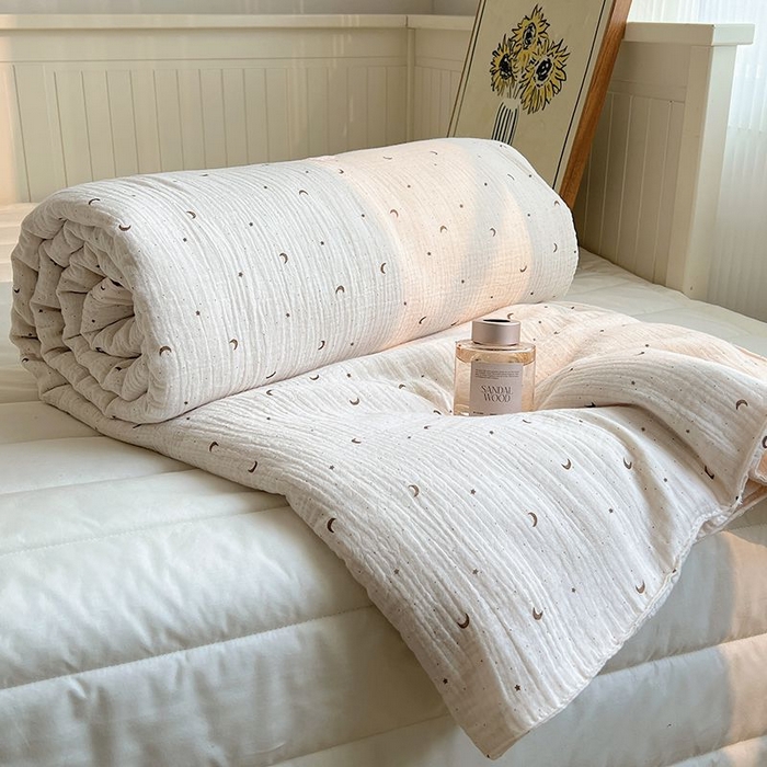 91家纺网 家纺一手货源 找家纺 繁花家居 2025新款AA版水洗棉超软夏被直播热款 星月