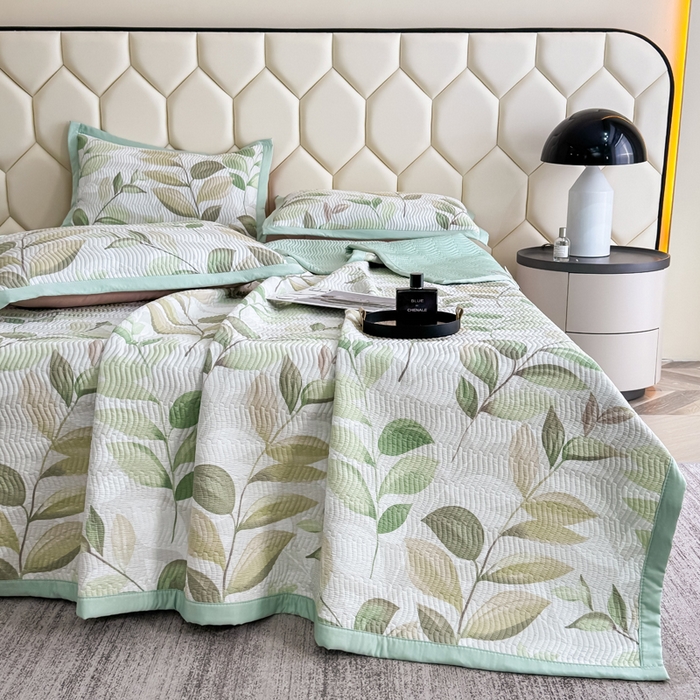 91家纺网 家纺一手货源 找家纺 晨晨家纺 2025新款A类印花莱赛尔天丝软席夏被夏凉被空调被 语叶