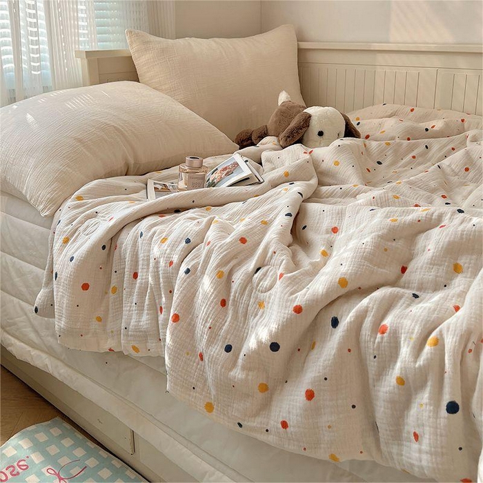 繁花家居 2025新款AA版水洗棉超软夏被直播热款 芝士奶盖