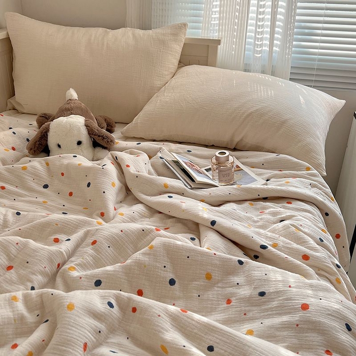 91家纺网 家纺一手货源 找家纺 繁花家居 2025新款AA版水洗棉超软夏被直播热款 芝士奶盖