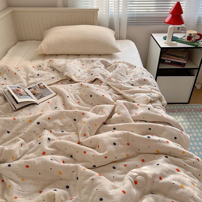 91家纺网 家纺一手货源 找家纺 繁花家居 2025新款AA版水洗棉超软夏被直播热款 芝士奶盖