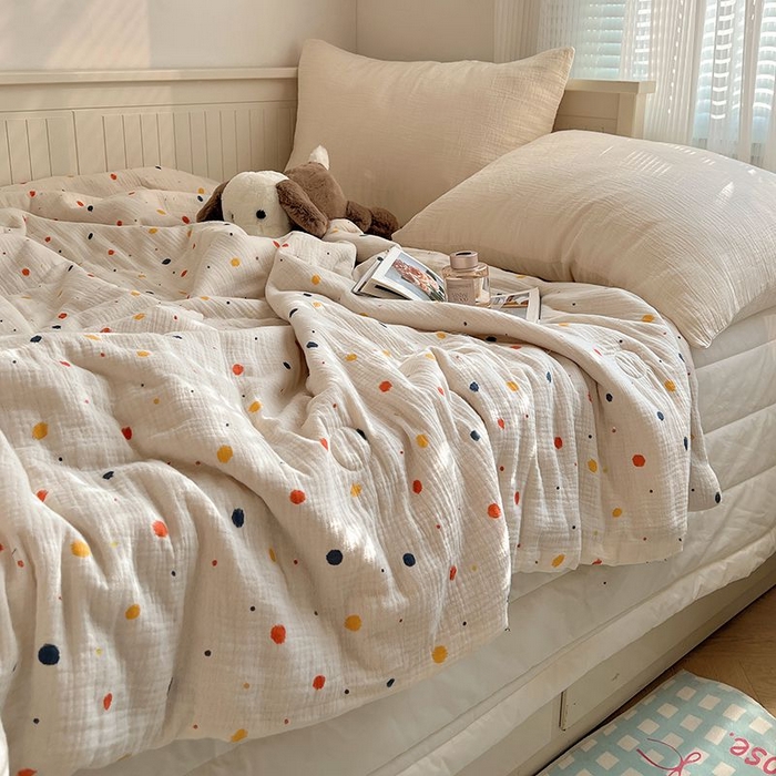 91家纺网 家纺一手货源 找家纺 繁花家居 2025新款AA版水洗棉超软夏被直播热款 芝士奶盖